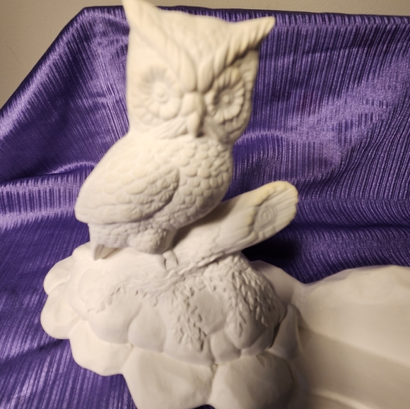 Vintage Cramer 1980 You Paint Ceramic Bisque Owl Business Card Holder - Picture 5 of 11